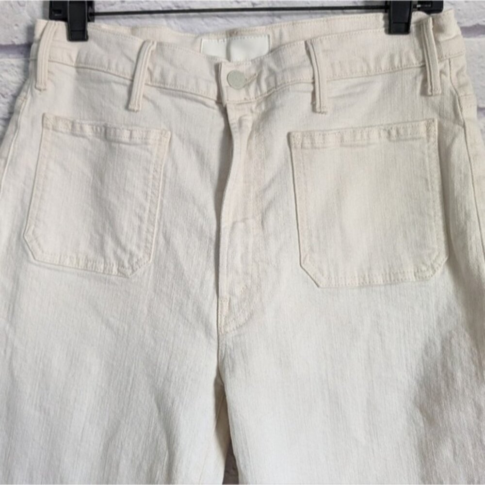 Mother Superior Hustler Patch Pocket Flood Jeans 31 Act Natural White Denim 70s - Picture 4 of 8